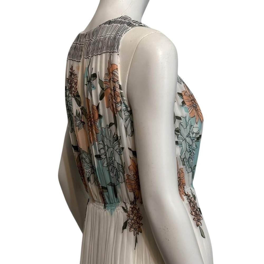 Impressions Sleeveless Maxi dress with flowers print Sz S - Picture 7 of 9